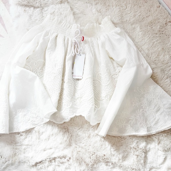 NWT Red Carter Off Shoulder Embroidered Blouse - Picture 5 of 6